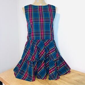 Crewcuts Tartan Plaid Tiered Dress NWOT
